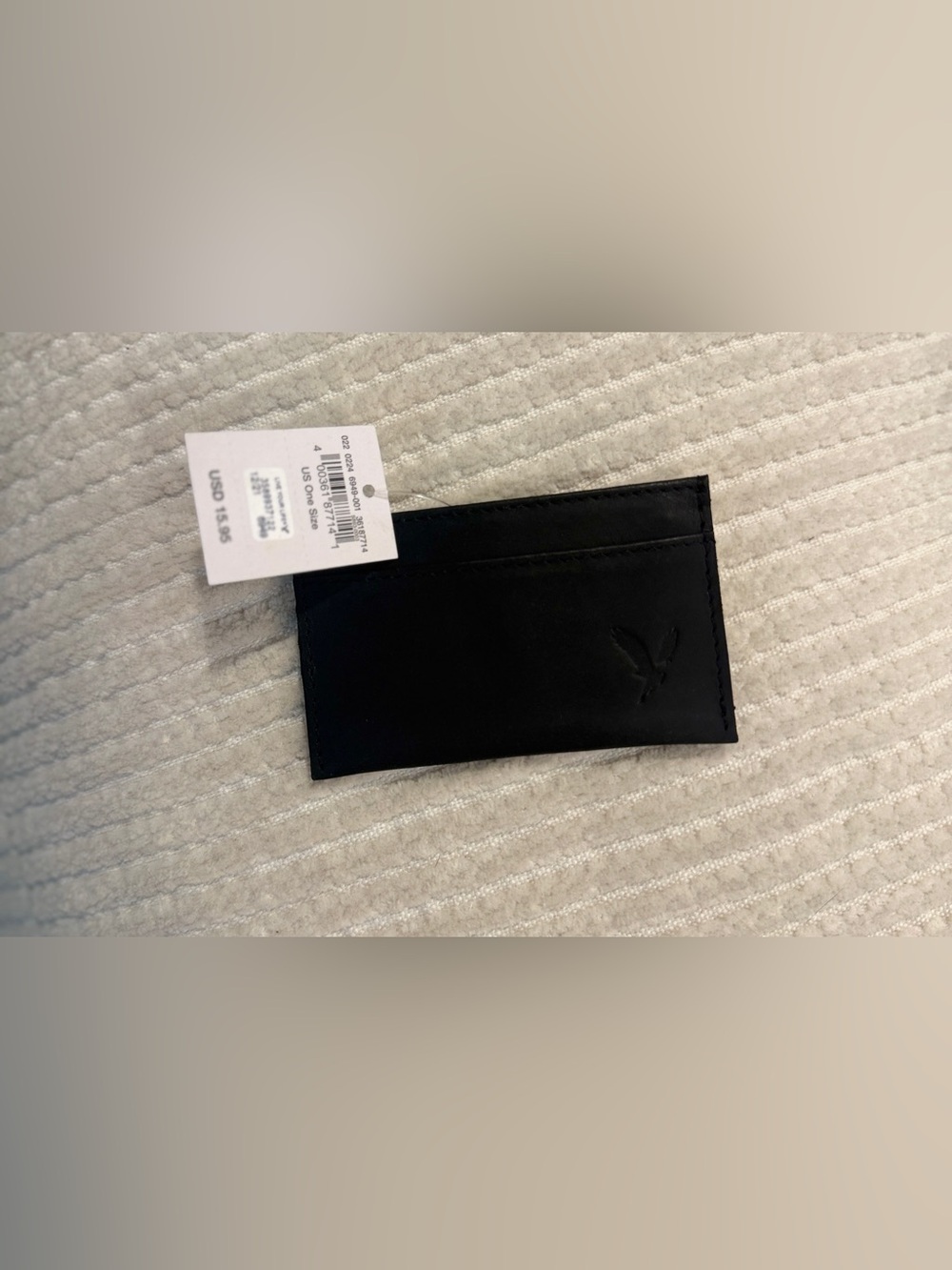 American Eagle Black Logo Credit Card Holder Wallet NWT - Picture 3 of 10
